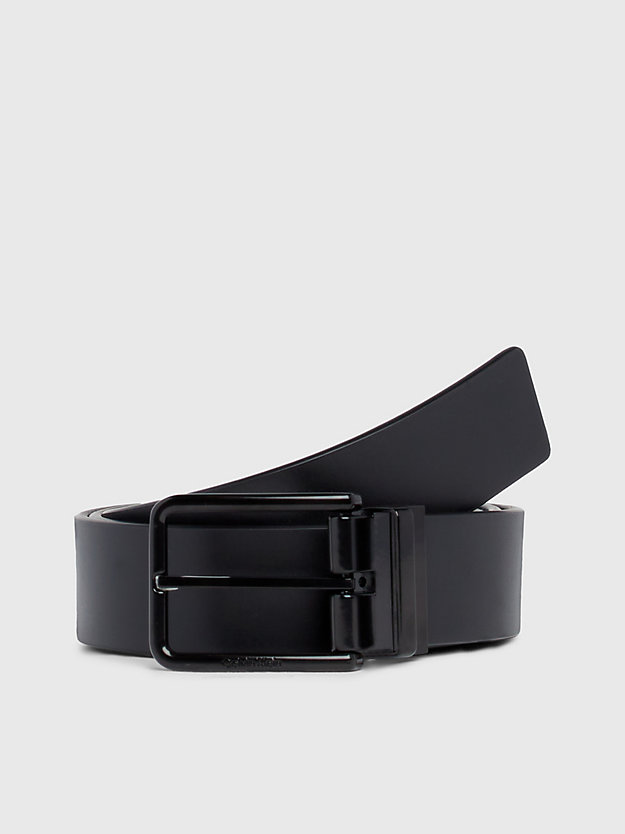 black smooth/black uv mono reversible logo belt for men calvin klein