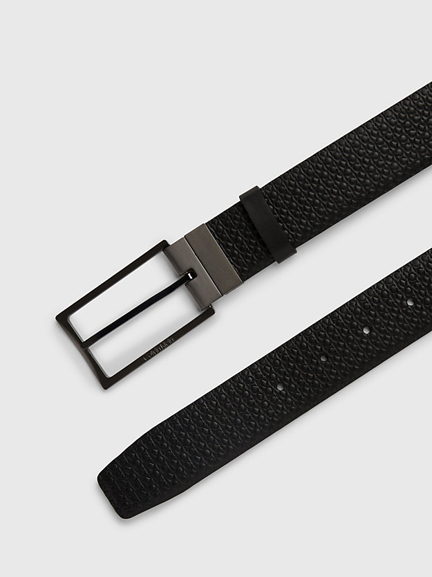 black nano mono/black smooth reversible logo leather belt for men calvin klein