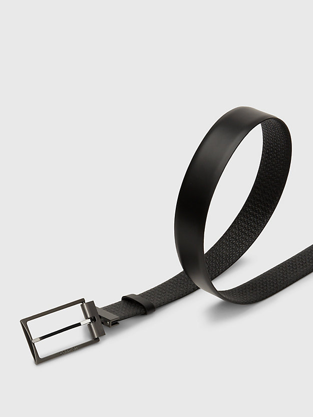black nano mono/black smooth reversible logo leather belt for men calvin klein