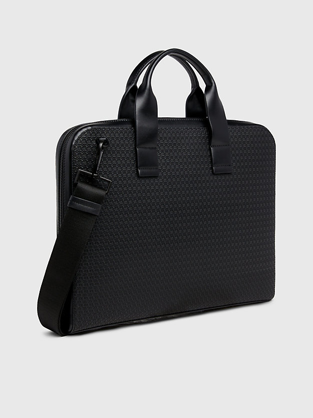 black nano mono slim logo laptop bag for men calvin klein