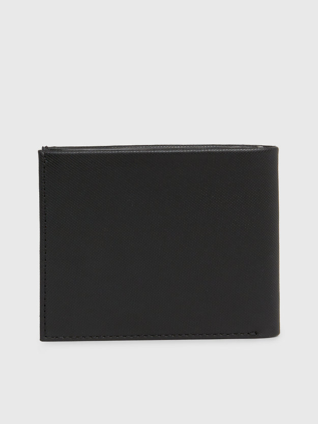 ck black pique leather billfold wallet for men calvin klein