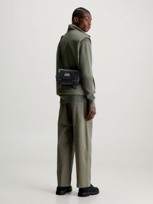 Calvin Klein borsa a tracolla uomo in ecopelle nero