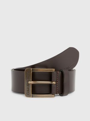 Calvin klein brown leather on sale belt