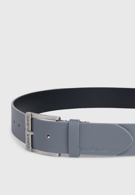 dark ash grey leather belt for men calvin klein jeans