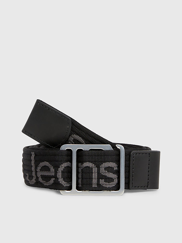 black logo jacquard webbing belt for men calvin klein jeans
