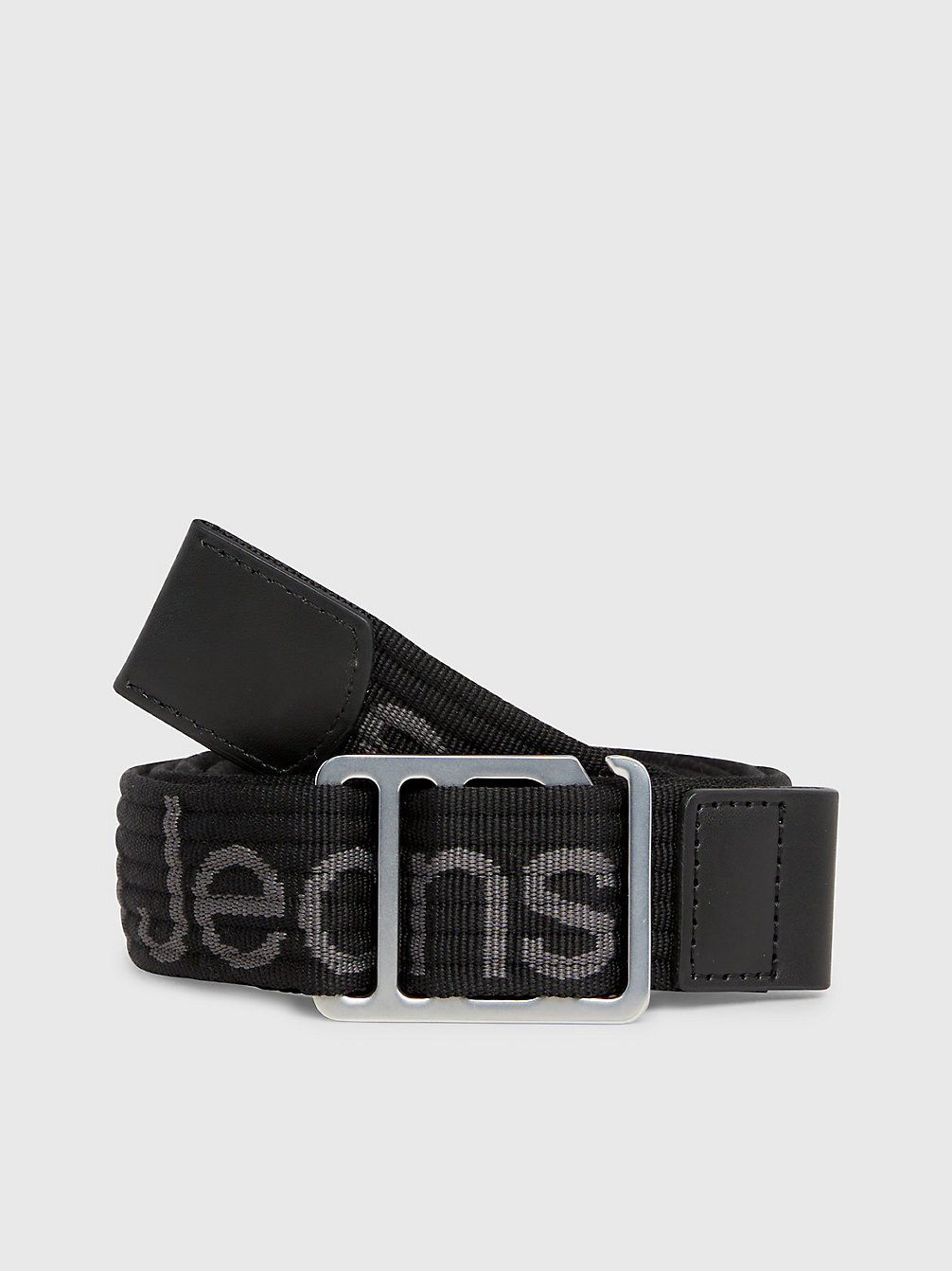 Cintura In Fettuccia In Jacquard Con Logo > BLACK > undefined uomo > Calvin Klein