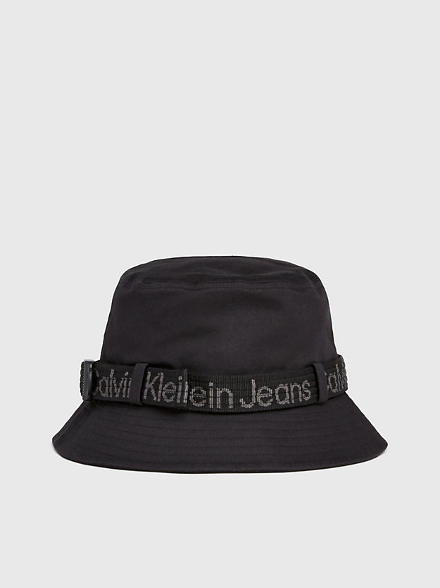 black twill bucket hat for men calvin klein jeans
