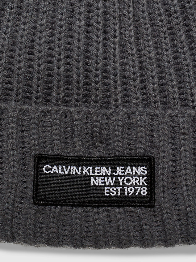 grey beanie for men calvin klein jeans