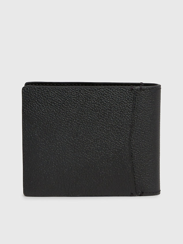 black dwuczęściowy skórzany portfel z blokadą rfid dla mężczyźni - calvin klein jeans