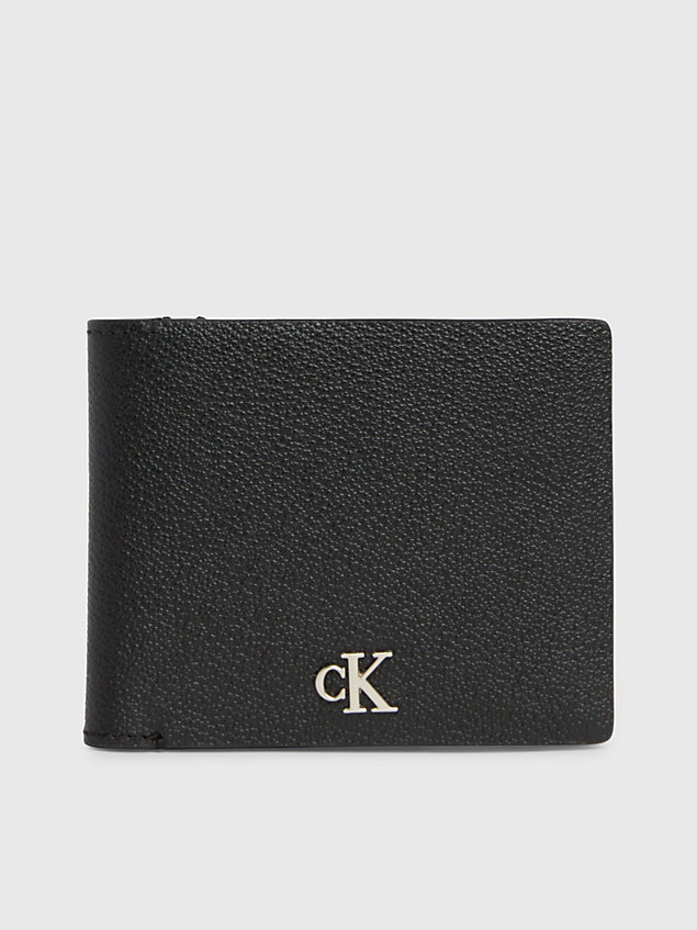 black dwuczęściowy skórzany portfel z blokadą rfid dla mężczyźni - calvin klein jeans