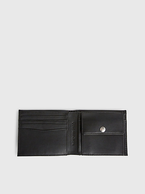 black rfid-portemonnaie aus leder für herren - calvin klein jeans