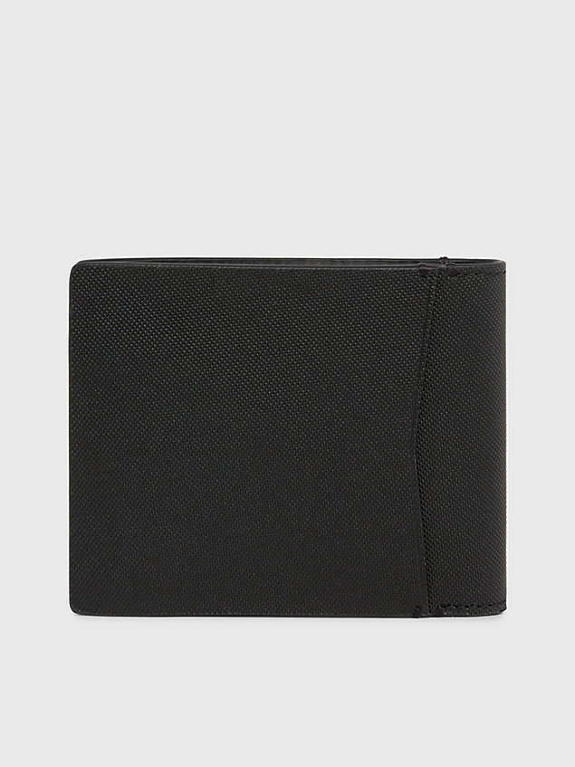 black skórzany składany portfel dwuczęściowy dla mężczyźni - calvin klein jeans