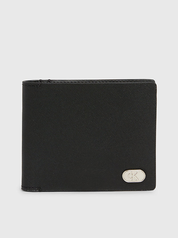 black leather billfold wallet for men calvin klein jeans