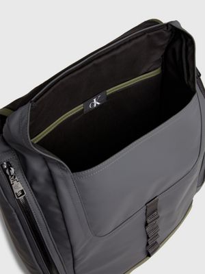 grey flap backpack for men calvin klein jeans