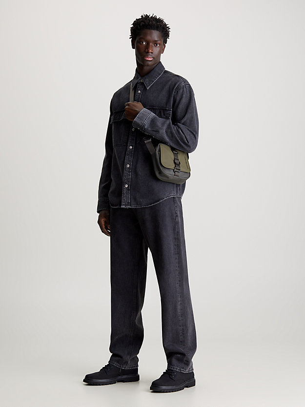 dark grey/dusty olive crossbody bag for men calvin klein jeans