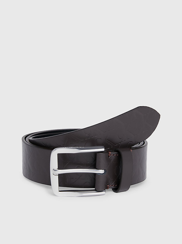 black logo leather belt for men calvin klein jeans