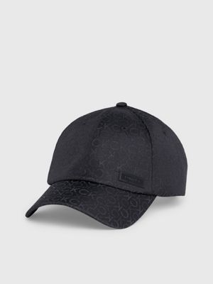 black kappe mit logo-jacquardmuster für herren - calvin klein