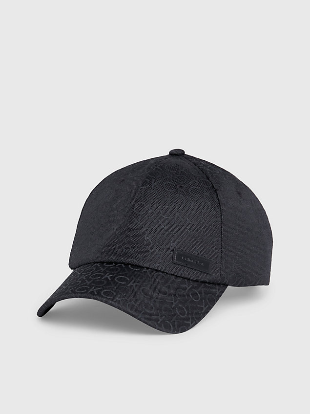 black logo jacquard cap for men calvin klein