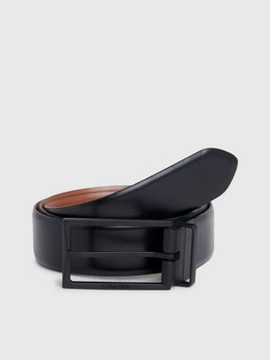 black ledergürtel zum wenden für herren - calvin klein