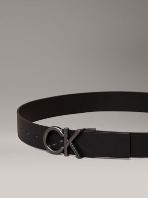 ck black saffiano leather logo belt for men calvin klein