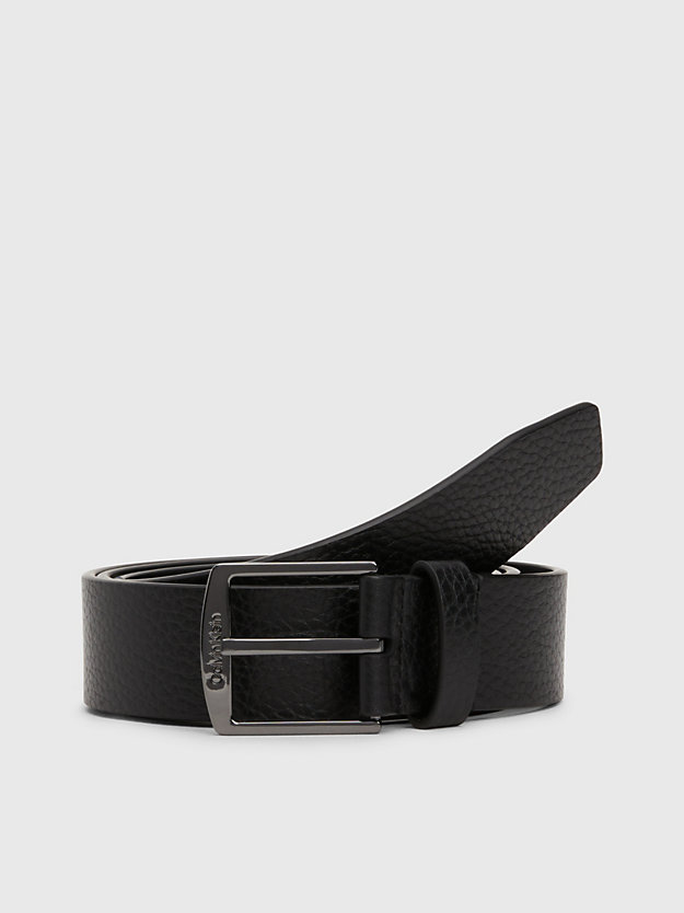 ck black pebble leather belt for men calvin klein