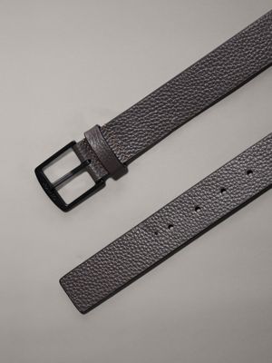 dark brown pebble leather belt for men calvin klein