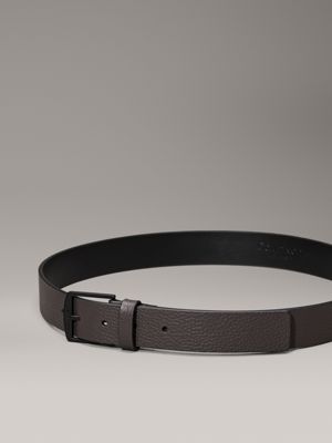 dark brown pebble leather belt for men calvin klein