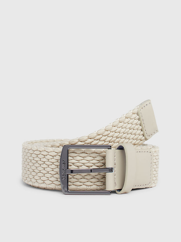 stoney beige braided belt for men calvin klein