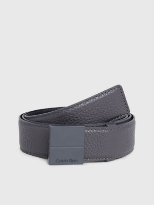 grey leather belt for men calvin klein