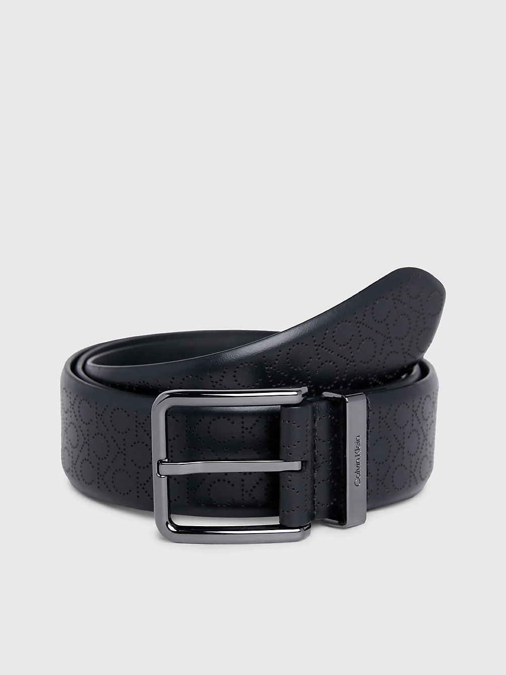 PERFORATED CK MONO BLACK Leather Belt undefined Men Calvin Klein