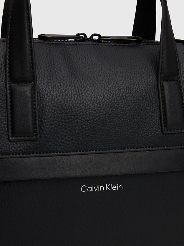 ck black pebble laptop bag for men calvin klein