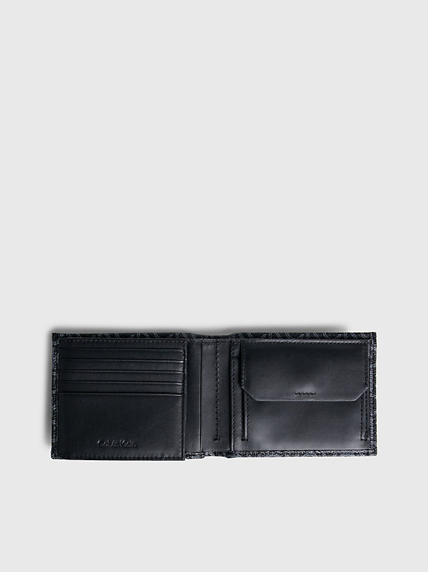 portefeuille 2 volets anti-rfid avec logo classic mono black pour hommes calvin klein