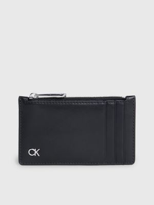 Calvin klein leather outlet card holder