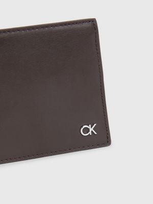 Cartera de piel de plegado triple con RFID Calvin Klein