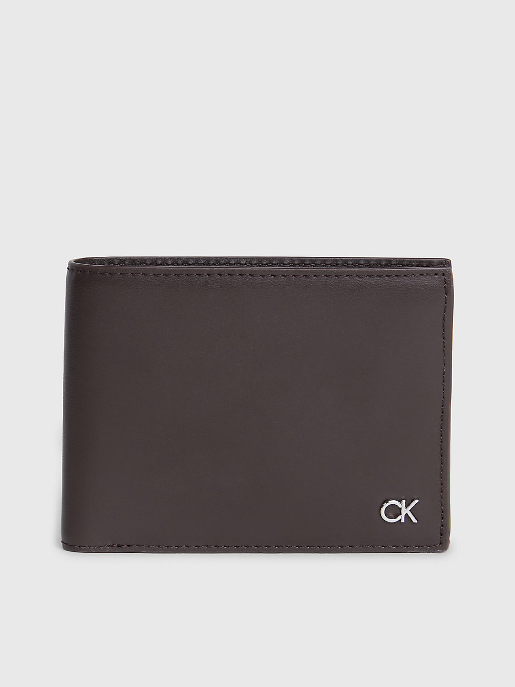 DARK BROWN SLG Leather Rfid Trifold Wallet undefined Men Calvin Klein