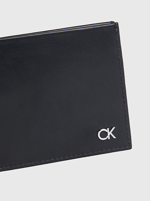 cartera de piel con compartimento para billetes rfid ck black de hombres calvin klein