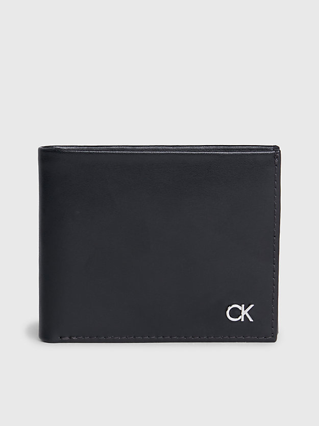 cartera de piel con compartimento para billetes rfid ck black de hombres calvin klein