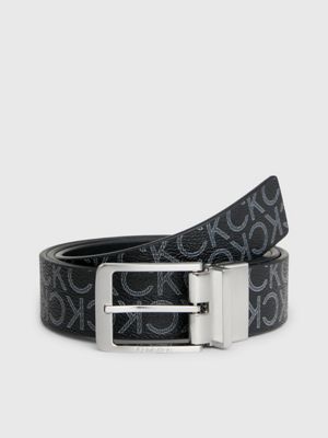 Calvin Klein Monogram Logo Plaque Reversible Belt in White