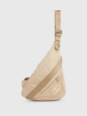 beige ripstop crossbody sling bag for men calvin klein jeans