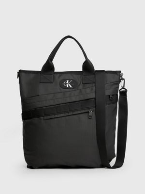 black ripstop tote bag for men calvin klein jeans