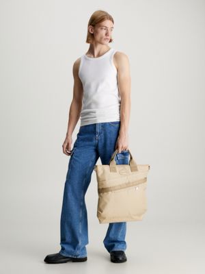 travertine ripstop tote bag for men calvin klein jeans