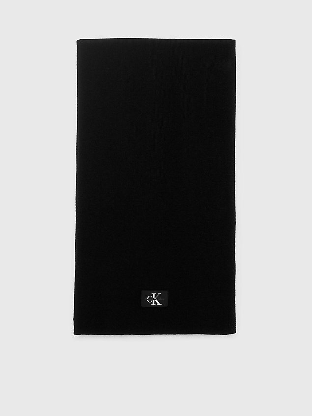 black szalik z mieszanki wełny dla mężczyźni - calvin klein jeans