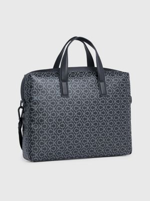 classic mono black logo laptop bag for men calvin klein