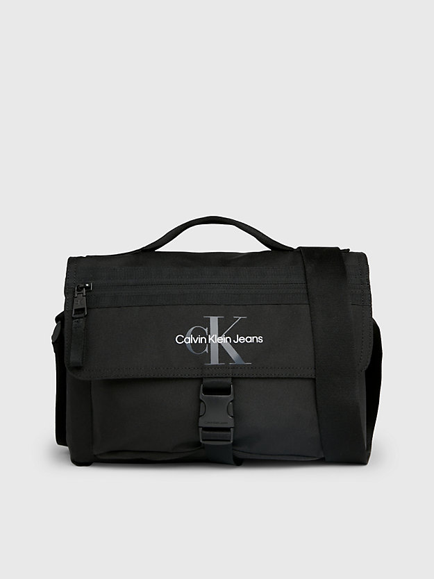 black logo messenger bag for men calvin klein jeans