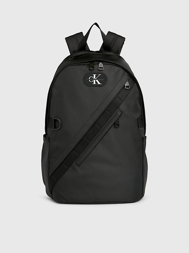 black ripstop round backpack for men calvin klein jeans