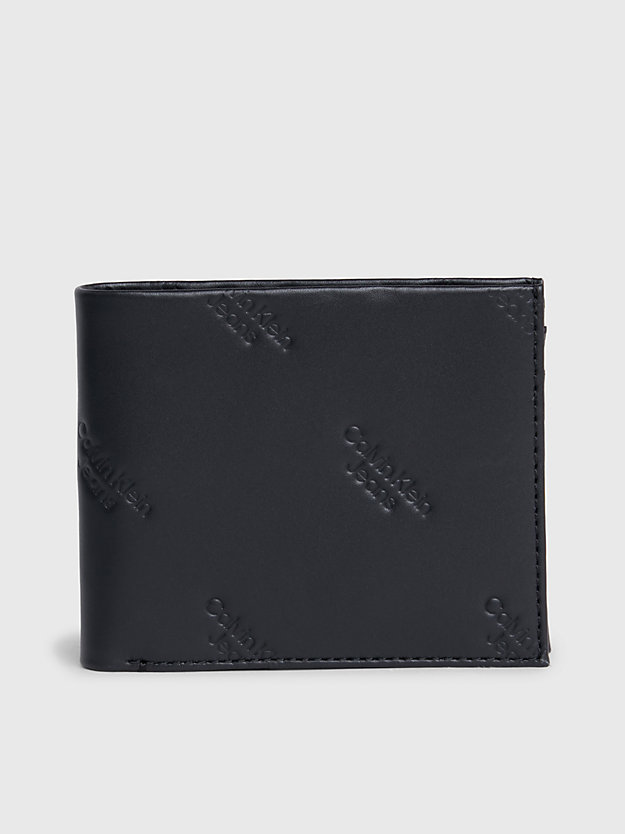 portefeuille fin en cuir anti-rfid avec logo allover print pour hommes calvin klein jeans