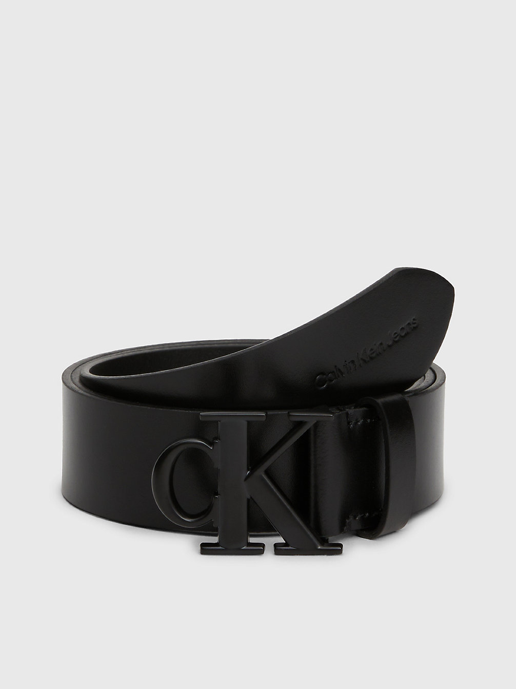 BLACK Cintura In Pelle Con Logo undefined Uomini Calvin Klein