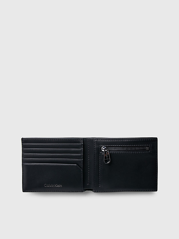 ck mono perf black leather rfid billfold logo wallet for men calvin klein