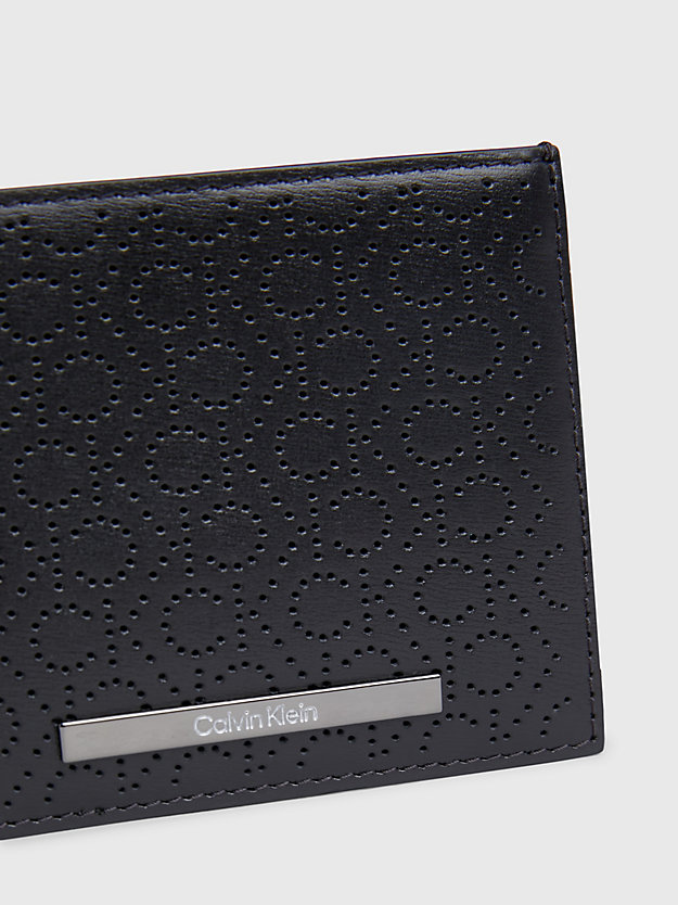 ck mono perf black leather rfid billfold logo wallet for men calvin klein
