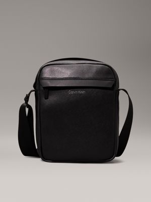 black crossbody reporter bag for men calvin klein